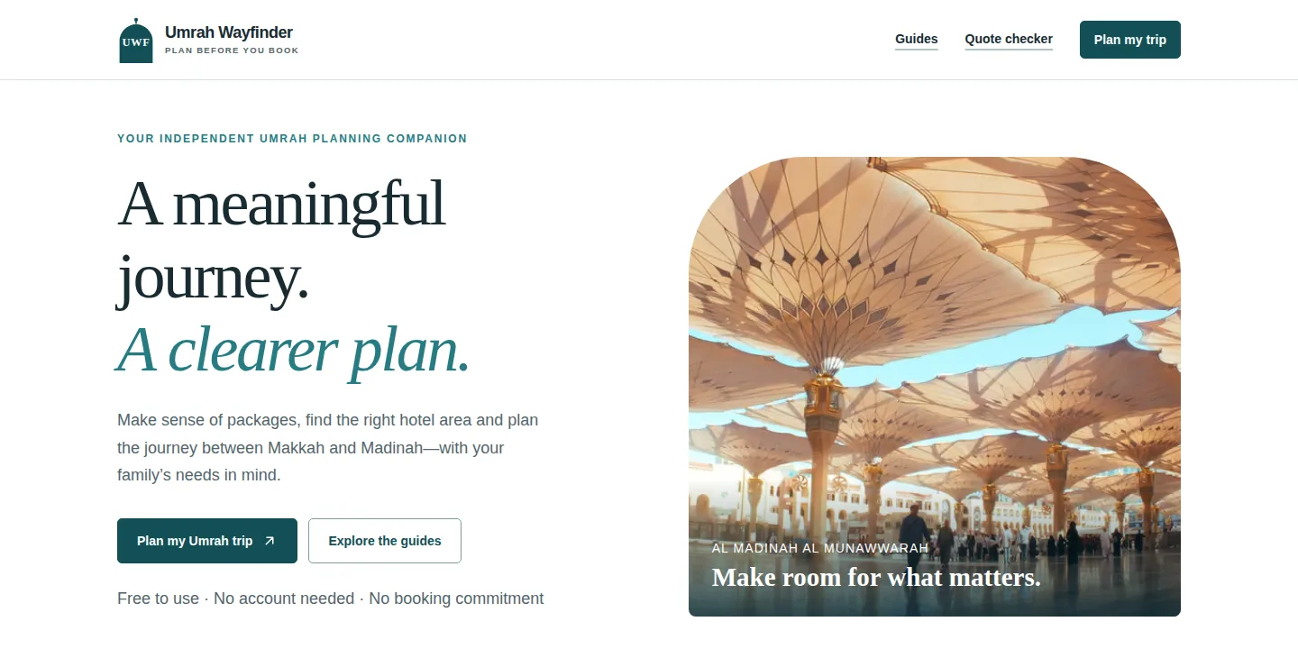 Umrah Wayfinder homepage